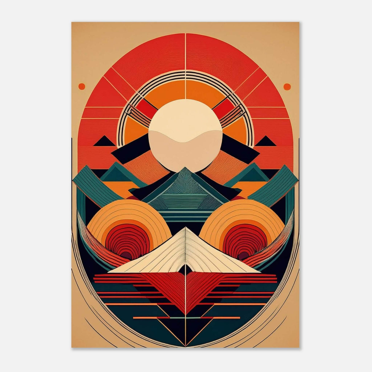 Da Vinci Geometric Modern Art - Aluminum Print - 70x100 cm / 28x40″ -