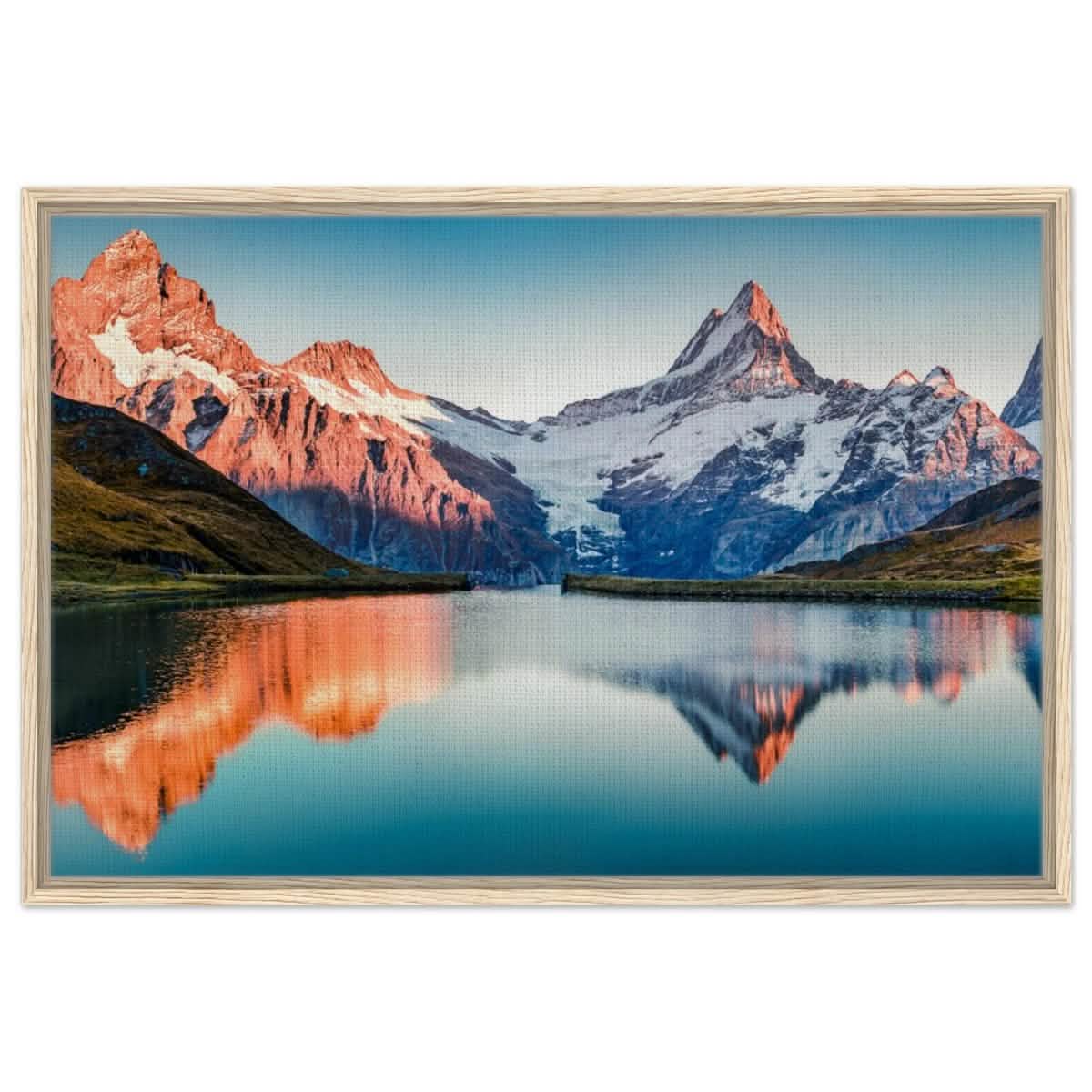 Da Vinci Landscape Nature Wall art print | Bachalpsee, Switzerland - Framed Canvas - 60x90 cm / 24x36″ - Wood frame