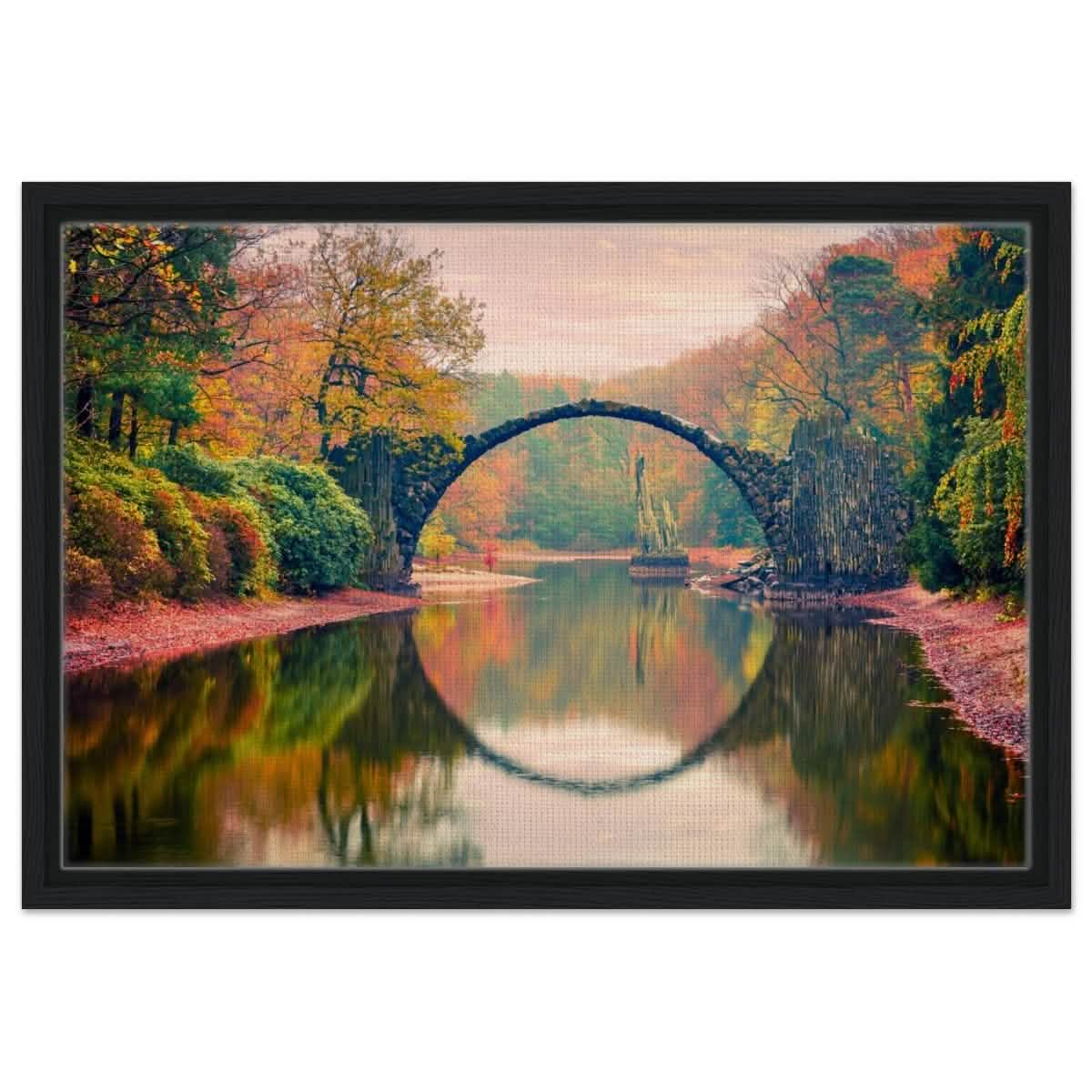 Da Vinci Landscape Nature Wall art print - Framed Canvas - 40x60 cm / 16x24″ - Black frame