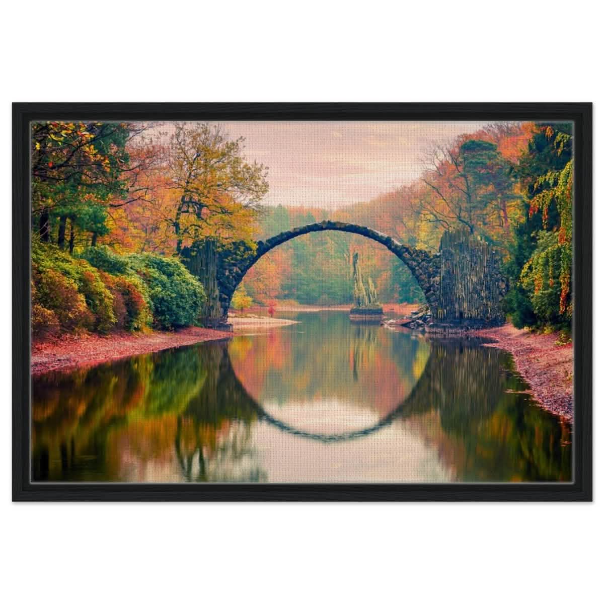Da Vinci Landscape Nature Wall art print - Framed Canvas - 50x75 cm / 20x30″ - Black frame