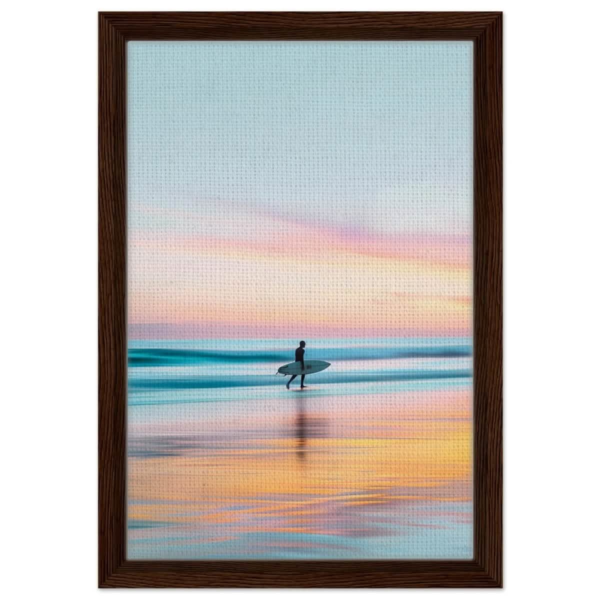 Da Vinci Landscape Nature Wall art print - Framed Canvas - 30x45 cm / 12x18″ - Dark wood frame