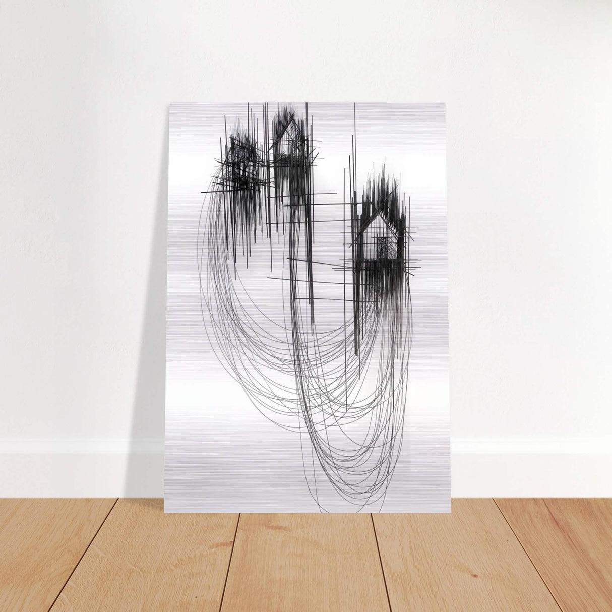 Da Vinci Minimalist Modern Art - Brushed Aluminum Print - 70x100 cm / 28x40″ -