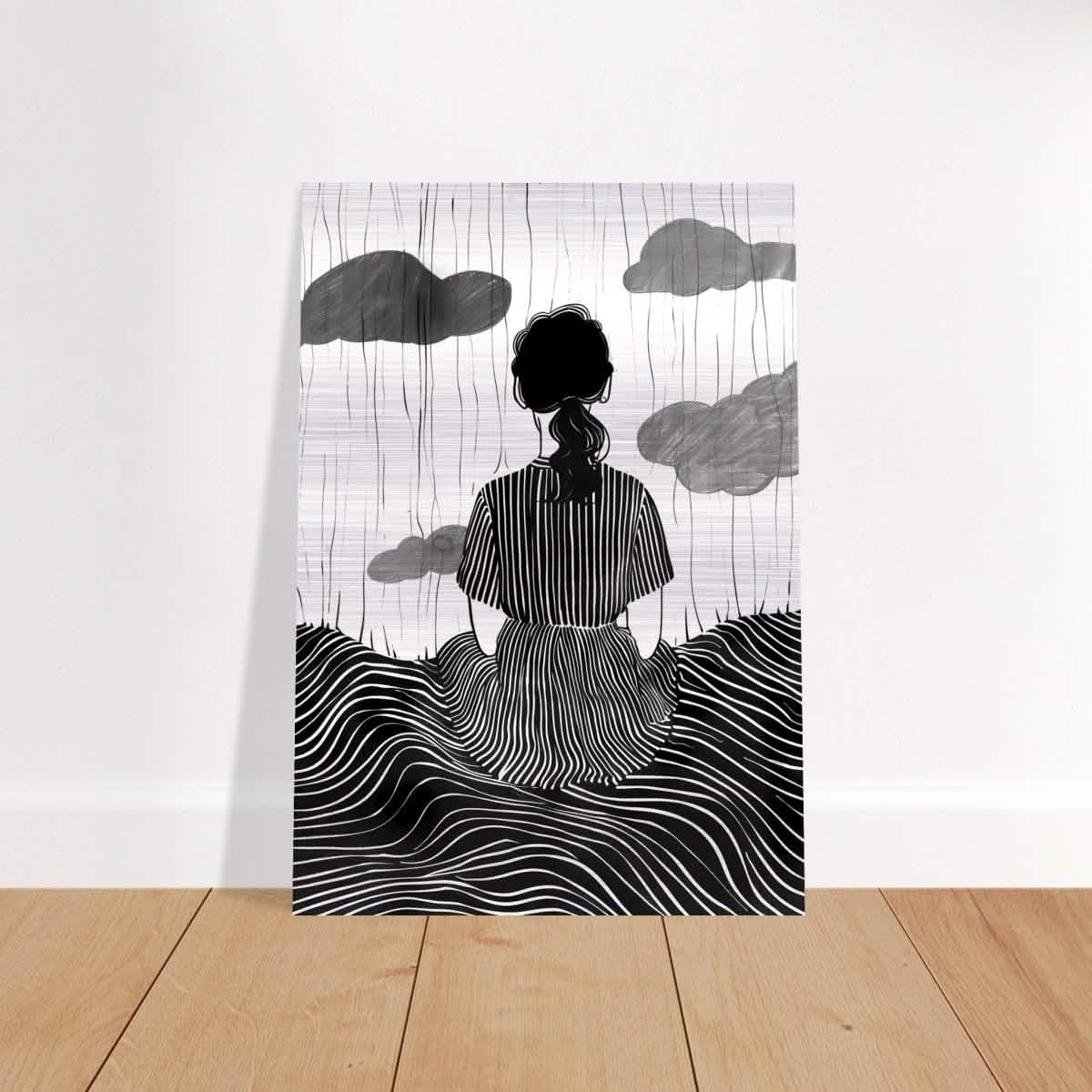 Da Vinci Minimalist Modern Art - Brushed Aluminum Print - 70x100 cm / 28x40″ -