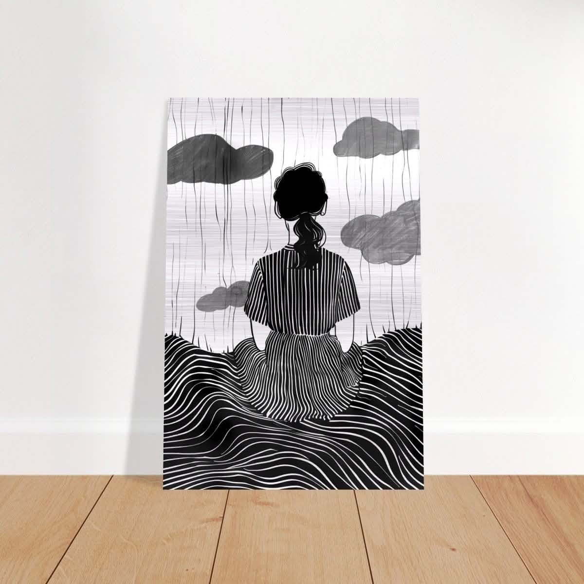 Da Vinci Minimalist Modern Art - Brushed Aluminum Print - 30x45 cm / 12x18″ -