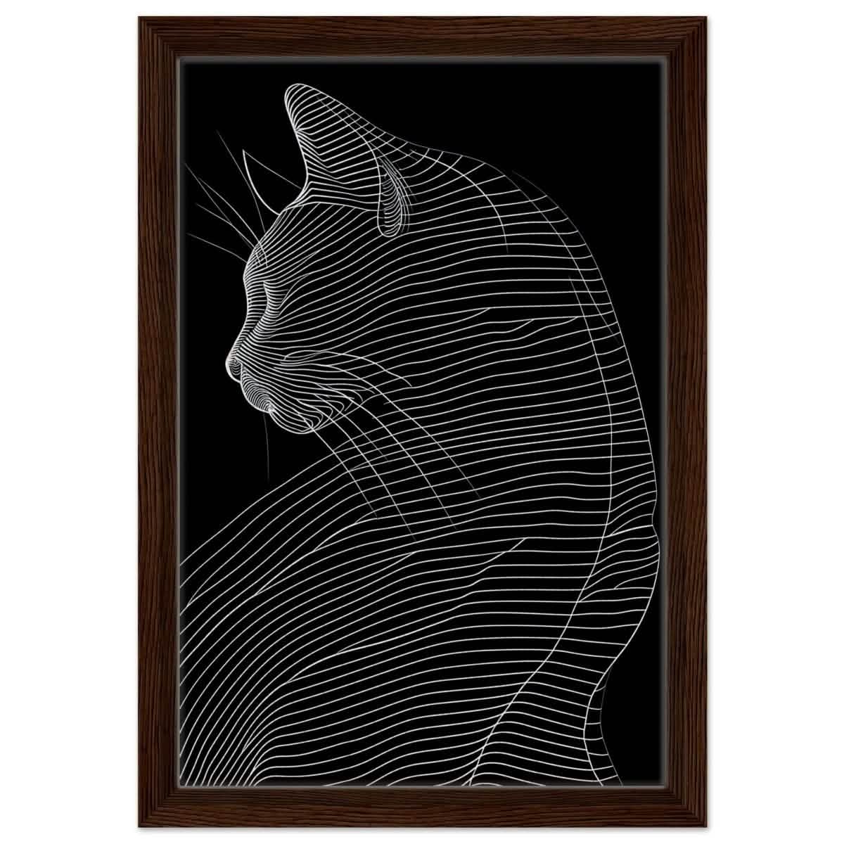 Da Vinci Minimalist Modern wall art print - Framed Canvas - 30x45 cm / 12x18″ - Dark wood frame