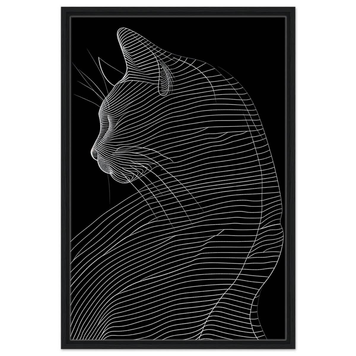 Da Vinci Minimalist Modern wall art print - Framed Canvas - 60x90 cm / 24x36″ - Black frame