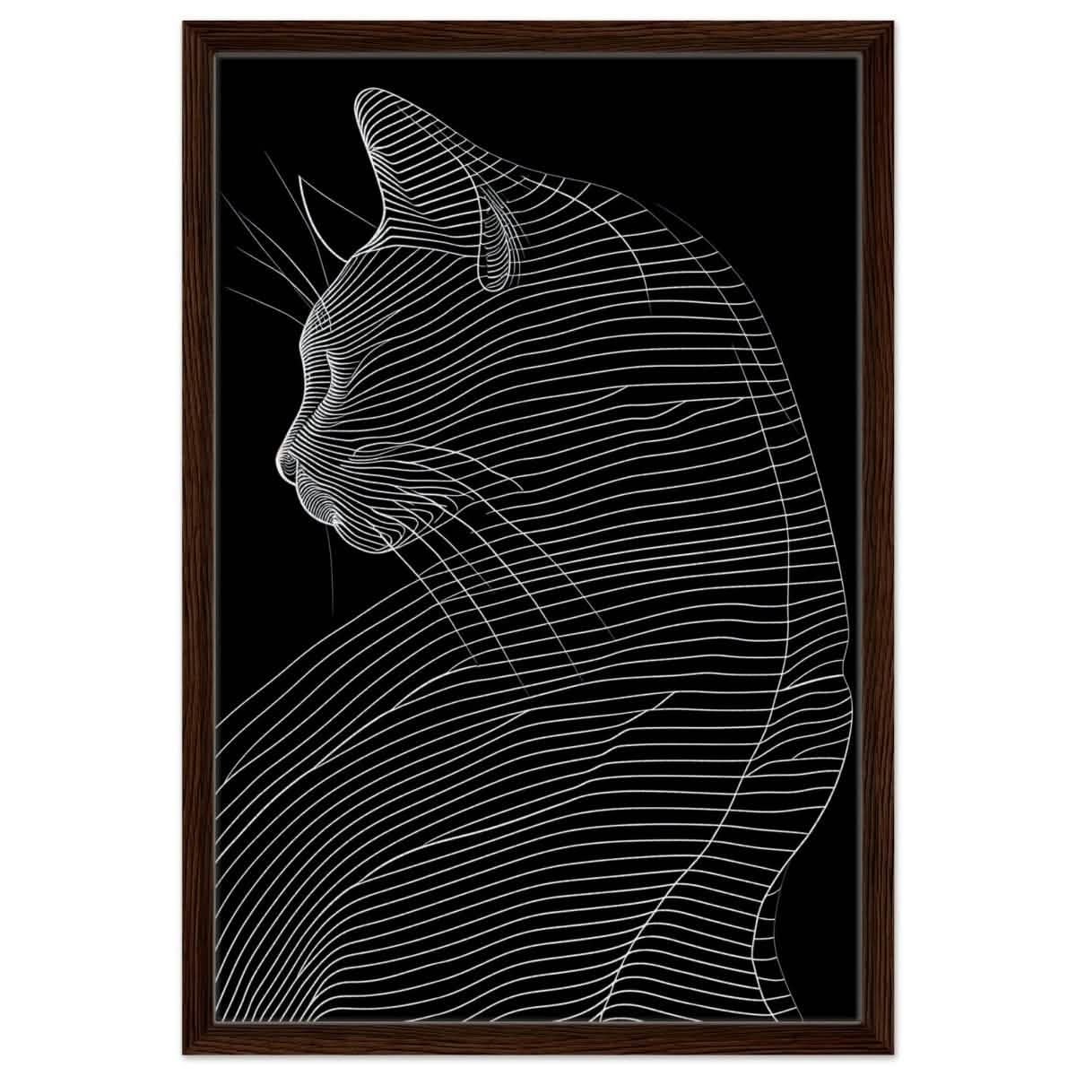 Da Vinci Minimalist Modern wall art print - Framed Canvas - 50x75 cm / 20x30″ - Dark wood frame