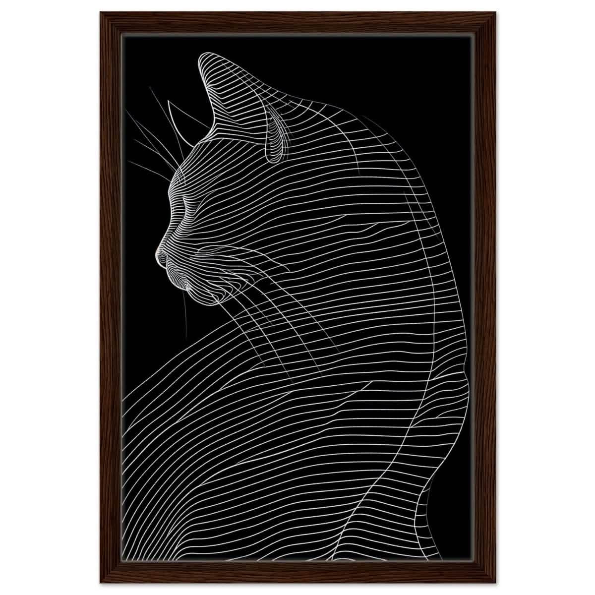 Da Vinci Minimalist Modern wall art print - Framed Canvas - 40x60 cm / 16x24″ - Dark wood frame