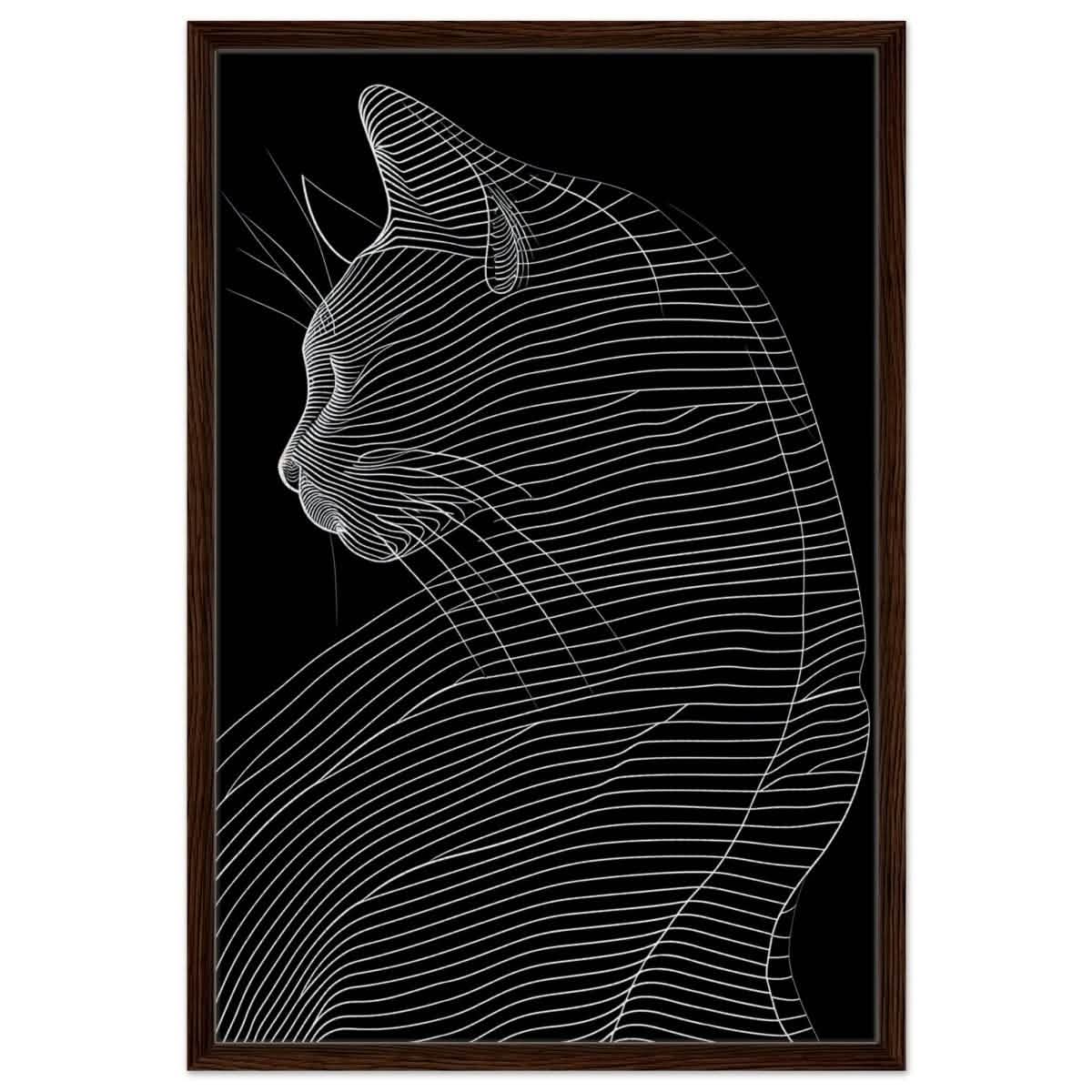 Da Vinci Minimalist Modern wall art print - Framed Canvas - 60x90 cm / 24x36″ - Dark wood frame