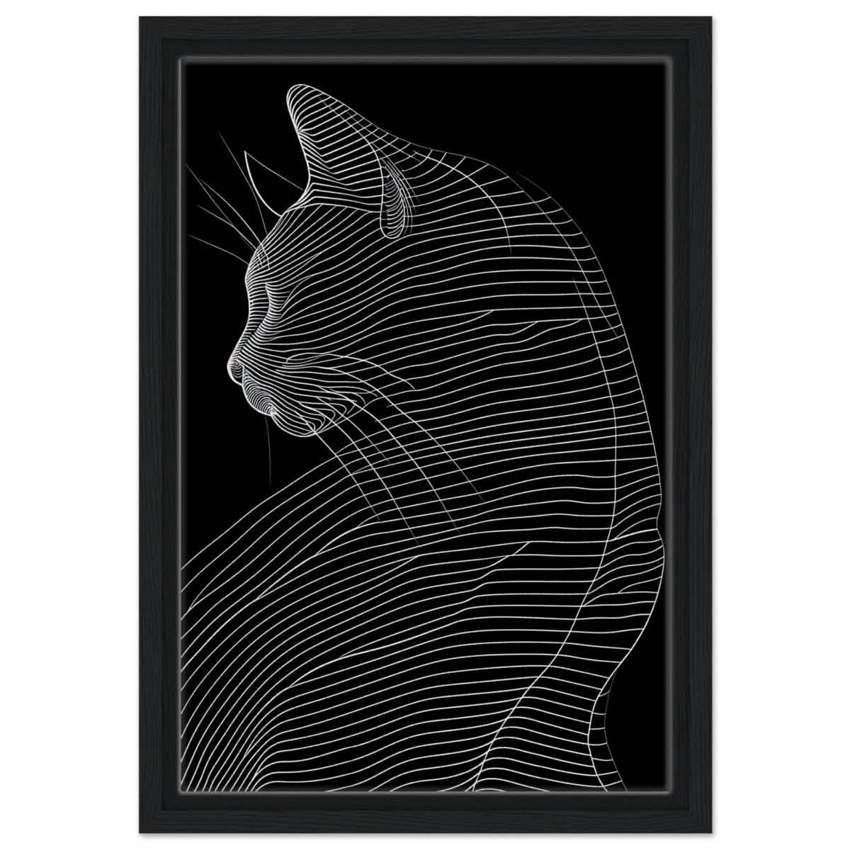 Da Vinci Minimalist Modern wall art print - Framed Canvas - 30x45 cm / 12x18″ - Black frame