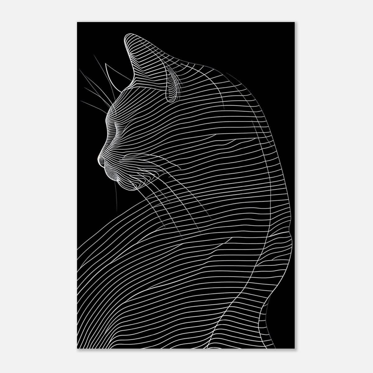 Da Vinci Minimalist Nature Wall art | Cat | Animal Prints - Aluminum Print - 50x75 cm / 20x30″ -