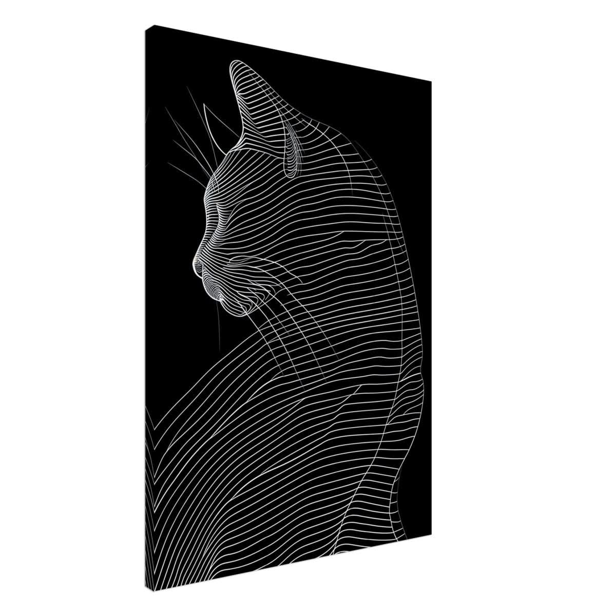 Da Vinci Minimalist Nature Wall art | Cat | Animal Prints - Canvas - 70x100 cm / 28x40″ - Thick