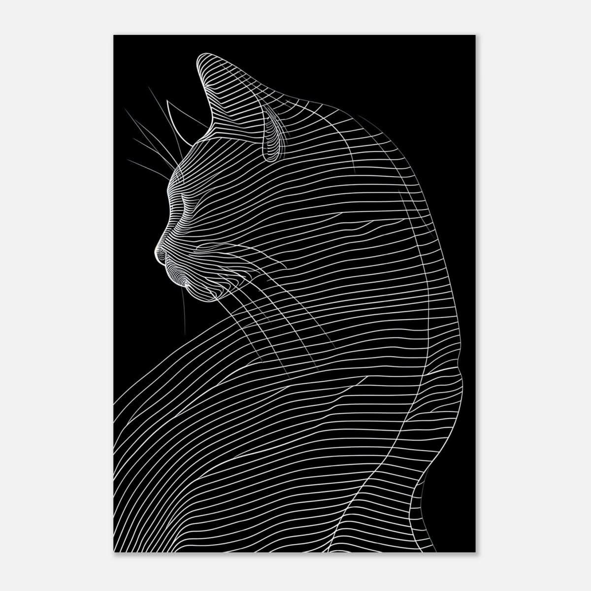 Da Vinci Minimalist Nature Wall art | Cat | Animal Prints - Aluminum Print - 70x100 cm / 28x40″ -