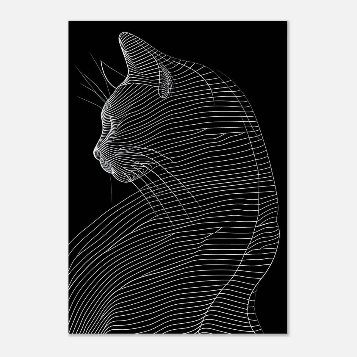 Da Vinci Minimalist Nature Wall art | Cat | Animal Prints - Aluminum Print - 70x100 cm / 28x40″ -