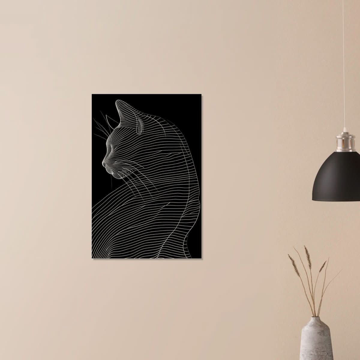 Da Vinci Minimalist Nature Wall art | Cat | Animal Prints - Wood Prints - 50x75 cm / 20x30″ - 10 mm