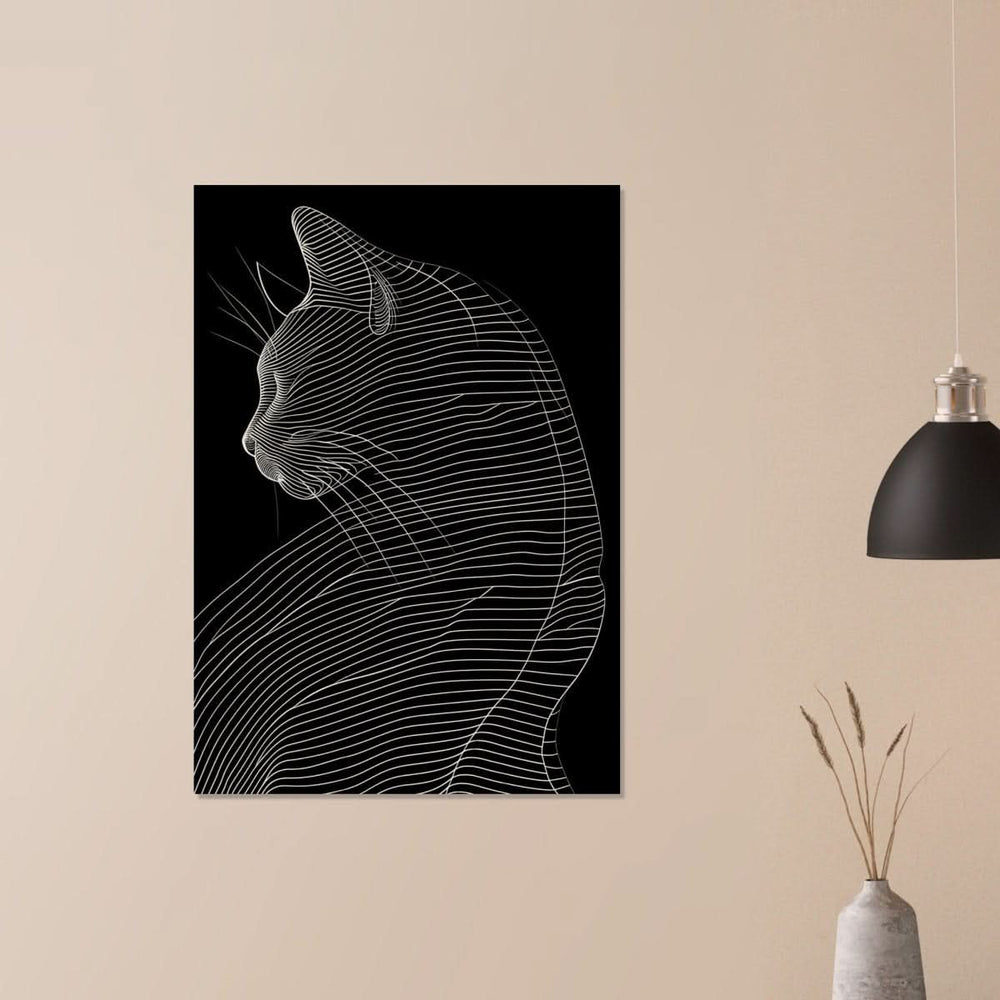 Da Vinci Minimalist Nature Wall art | Cat | Animal Prints - Wood Prints - 70x100 cm / 28x40″ - 20 mm