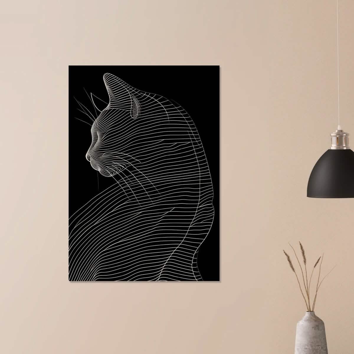 Da Vinci Minimalist Nature Wall art | Cat | Animal Prints - Wood Prints - 70x100 cm / 28x40″ - 10 mm