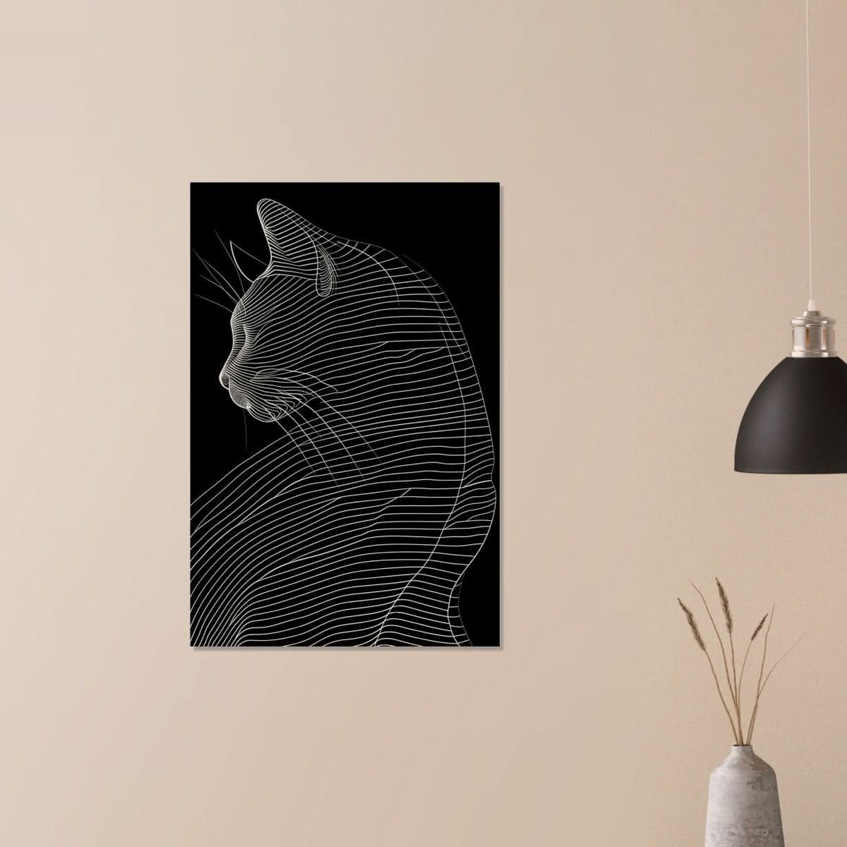Da Vinci Minimalist Nature Wall art | Cat | Animal Prints - Wood Prints - 60x90 cm / 24x36″ - 20 mm
