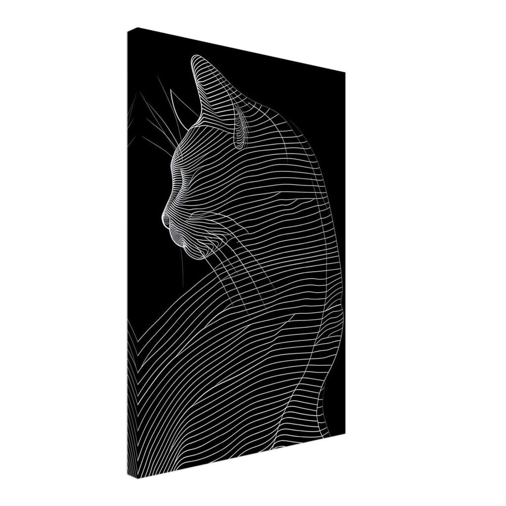 Da Vinci Minimalist Nature Wall art | Cat | Animal Prints - Canvas - 40x60 cm / 16x24″ - Slim