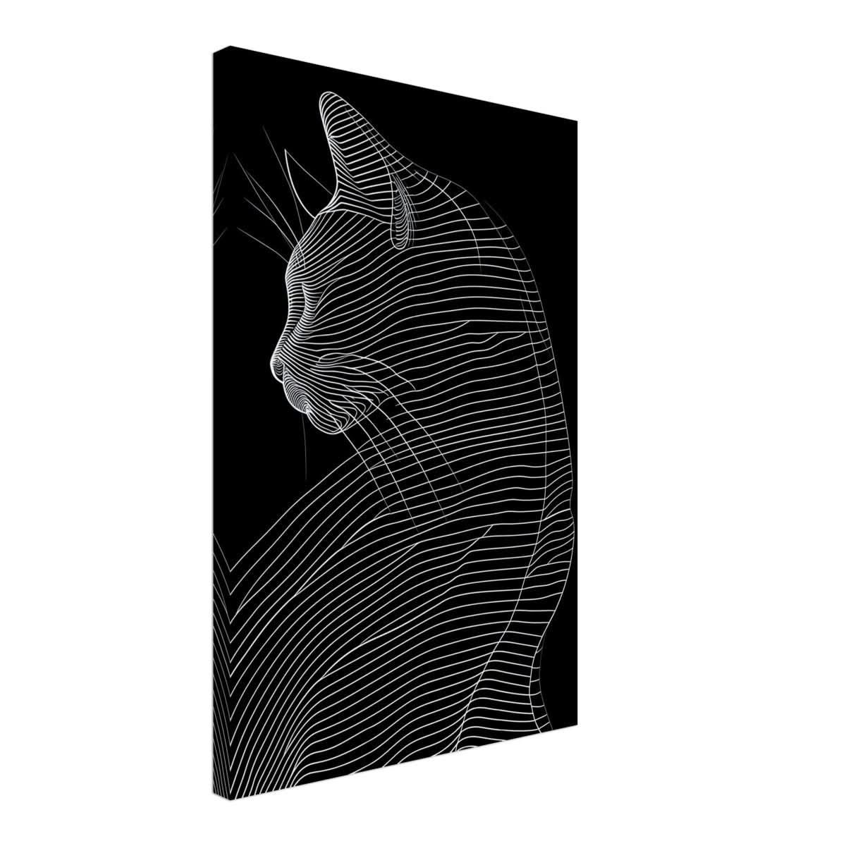 Da Vinci Minimalist Nature Wall art | Cat | Animal Prints - Canvas - 40x60 cm / 16x24″ - Slim