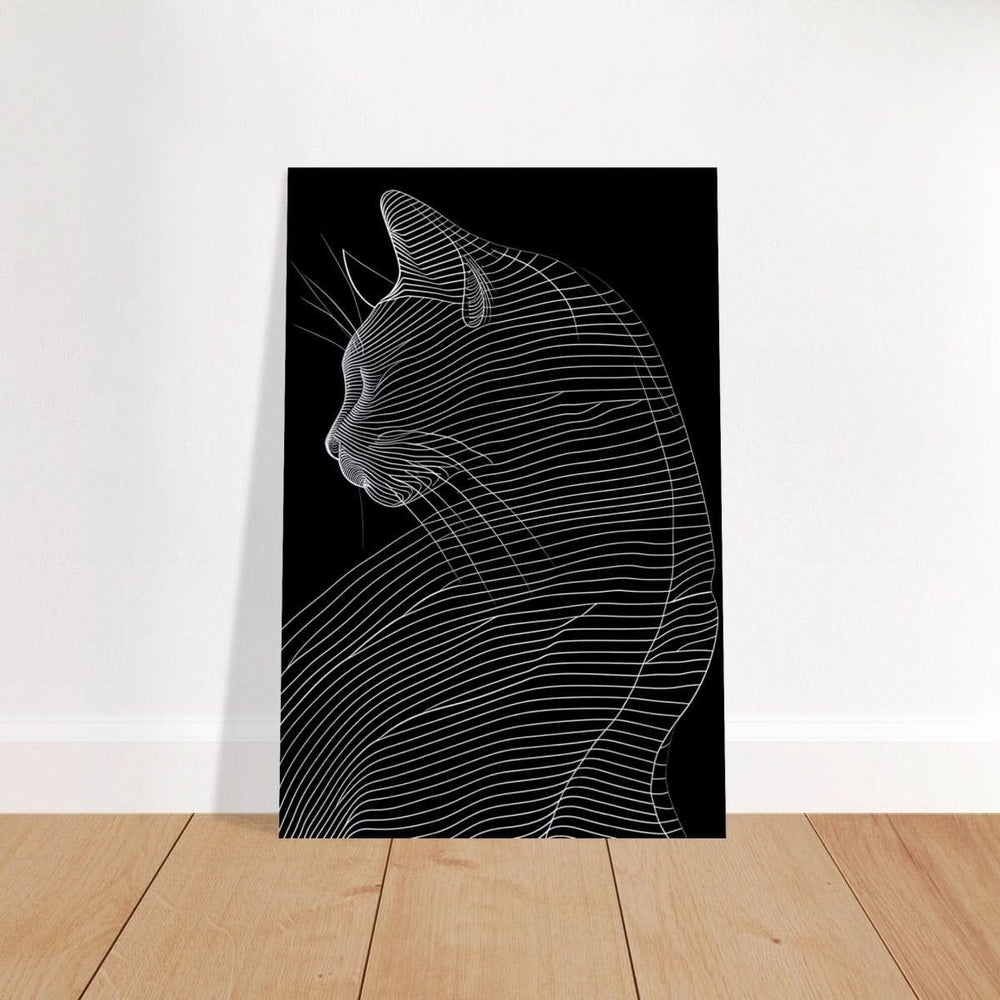Da Vinci Minimalist Nature Wall art | Cat | Animal Prints - Brushed Aluminum Print - 50x75 cm / 20x30″ -