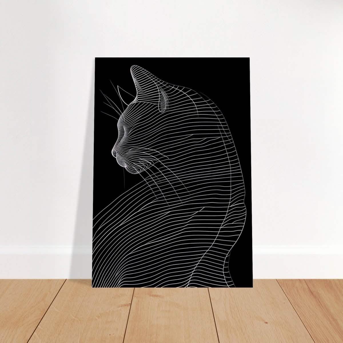 Da Vinci Minimalist Nature Wall art | Cat | Animal Prints - Brushed Aluminum Print - 70x100 cm / 28x40″ -