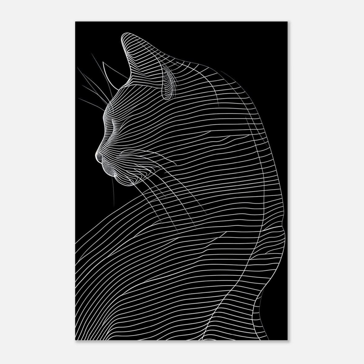 Da Vinci Minimalist Nature Wall art | Cat | Animal Prints - Aluminum Print - 40x60 cm / 16x24″ -