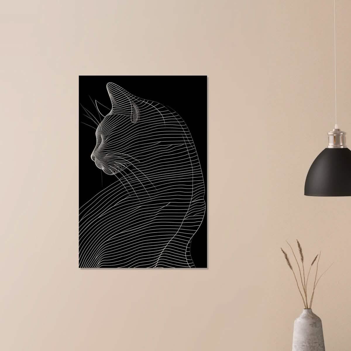 Da Vinci Minimalist Nature Wall art | Cat | Animal Prints - Wood Prints - 60x90 cm / 24x36″ - 10 mm