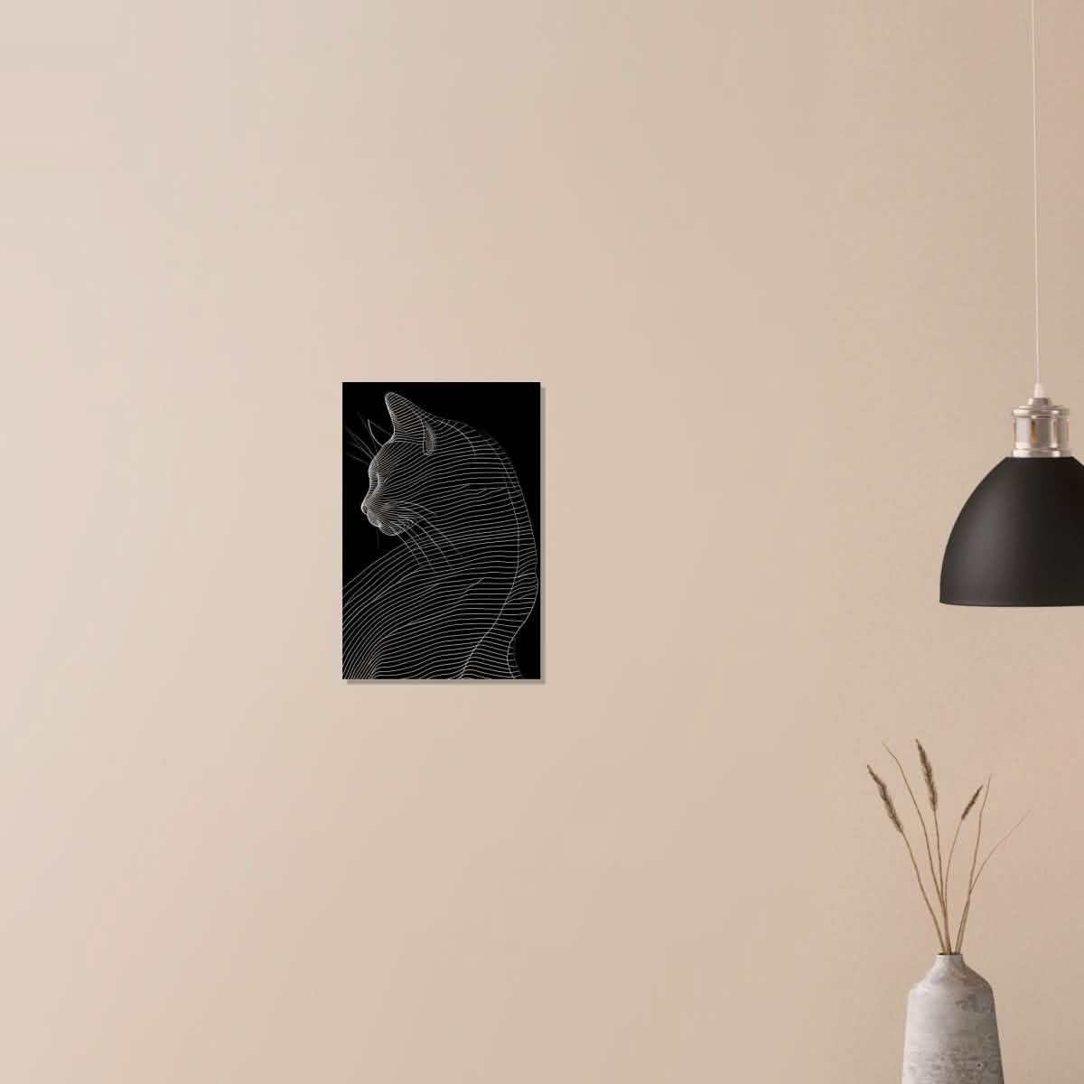 Da Vinci Minimalist Nature Wall art | Cat | Animal Prints - Wood Prints - 30x45 cm / 12x18″ - 20 mm