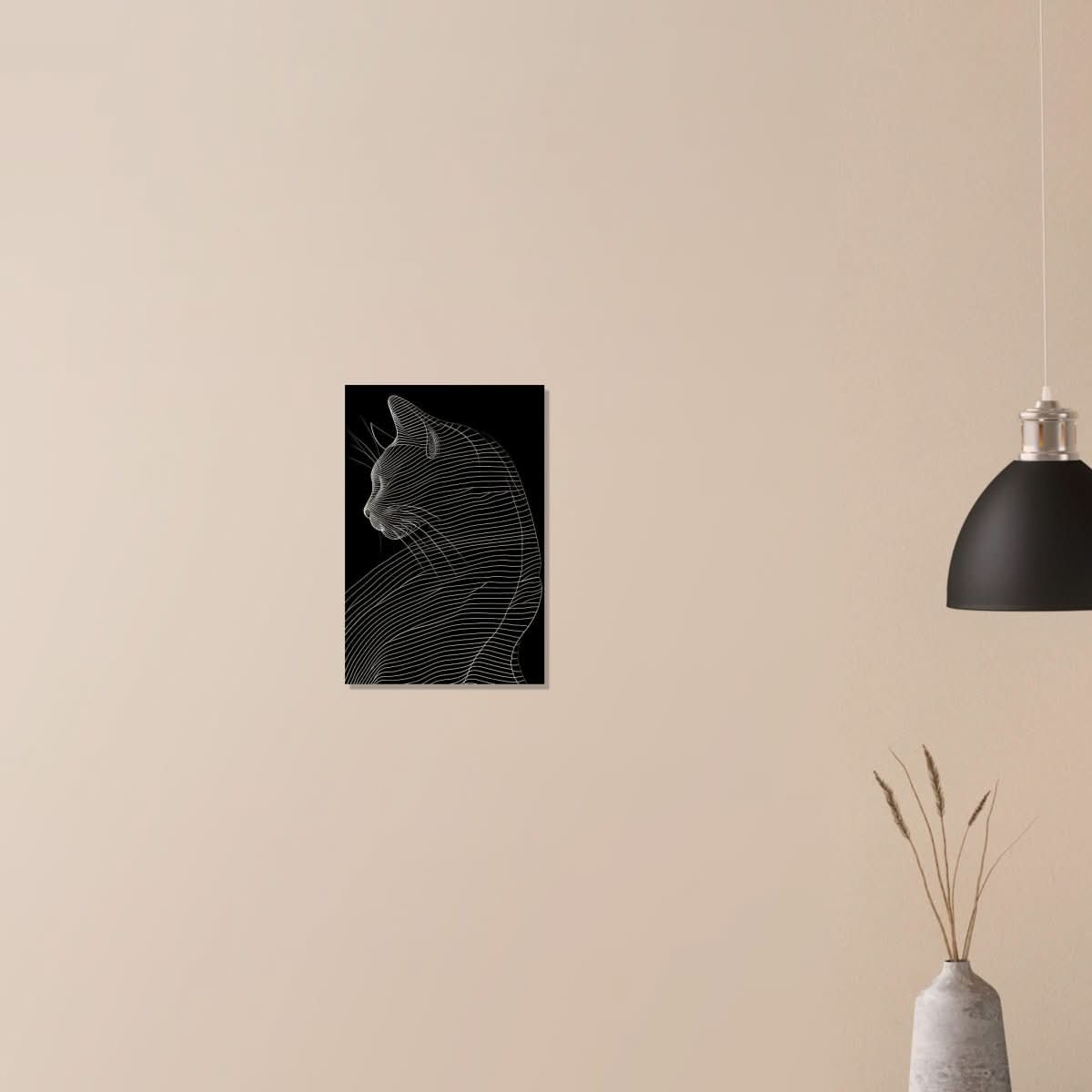 Da Vinci Minimalist Nature Wall art | Cat | Animal Prints - Wood Prints - 30x45 cm / 12x18″ - 20 mm