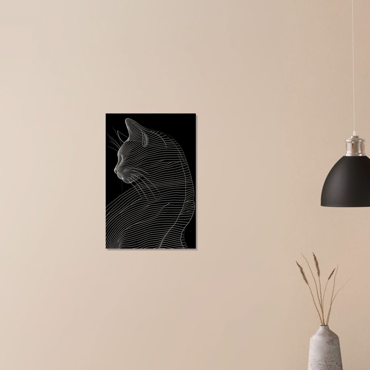 Da Vinci Minimalist Nature Wall art | Cat | Animal Prints - Wood Prints - 40x60 cm / 16x24″ - 10 mm