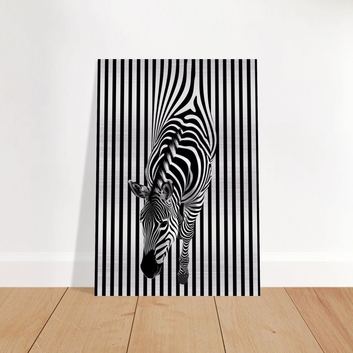 Da Vinci Minimalist Wall art | Wildlife | Zebra - Brushed Aluminum Print - 70x100 cm / 28x40″ -