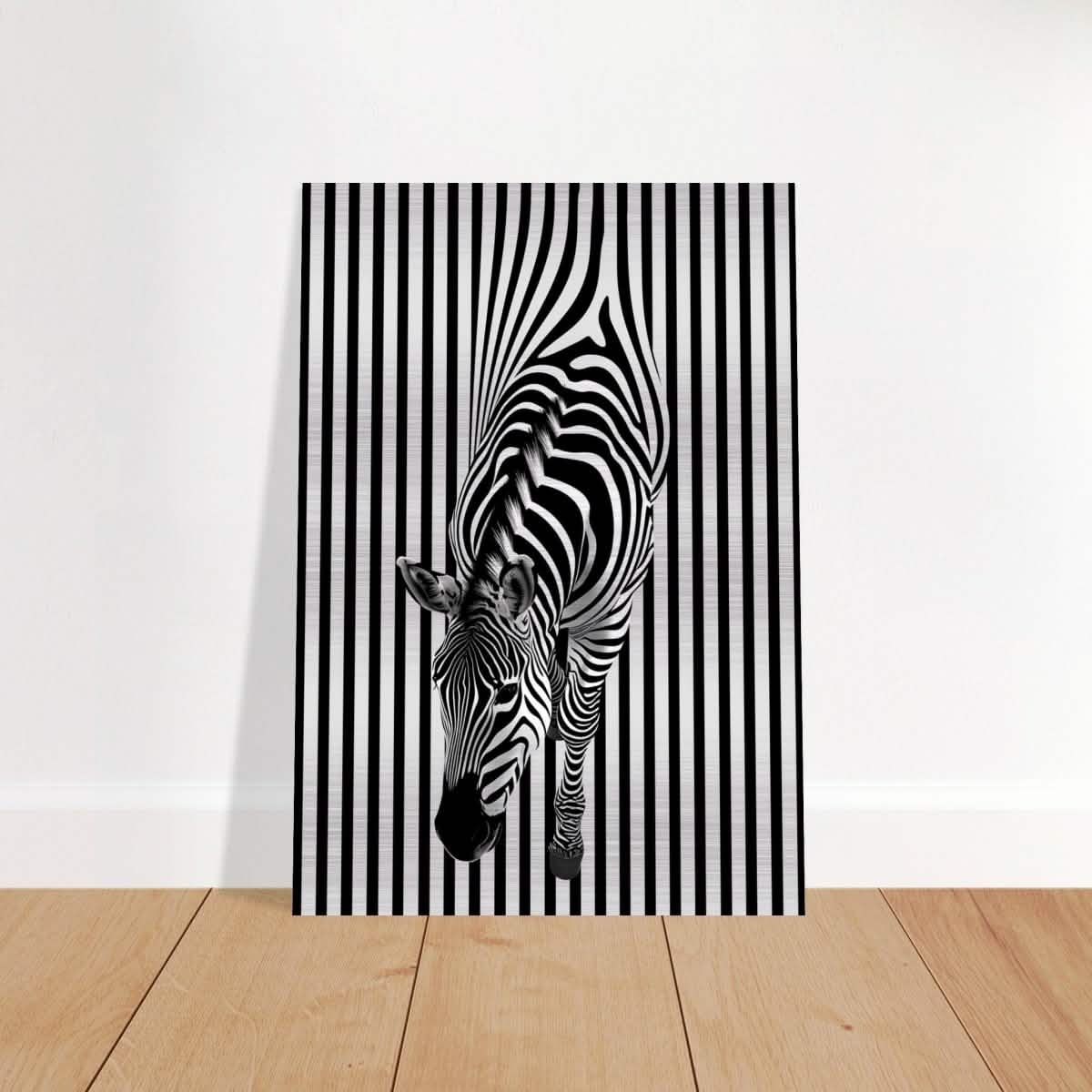Da Vinci Minimalist Wall art | Wildlife | Zebra - Brushed Aluminum Print - 70x100 cm / 28x40″ -