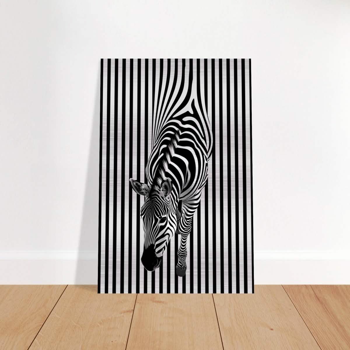 Da Vinci Minimalist Wall art | Wildlife | Zebra - Brushed Aluminum Print - 50x75 cm / 20x30″ -