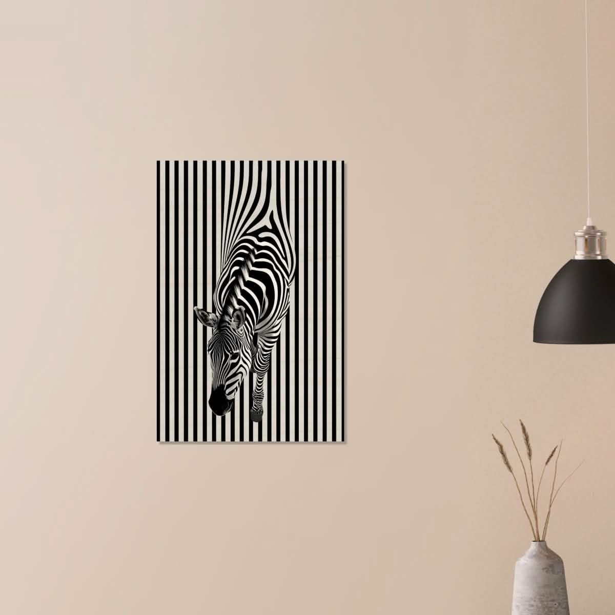 Da Vinci Minimalist Wall art | Wildlife | Zebra - Wood Prints - 50x75 cm / 20x30″ - 20 mm