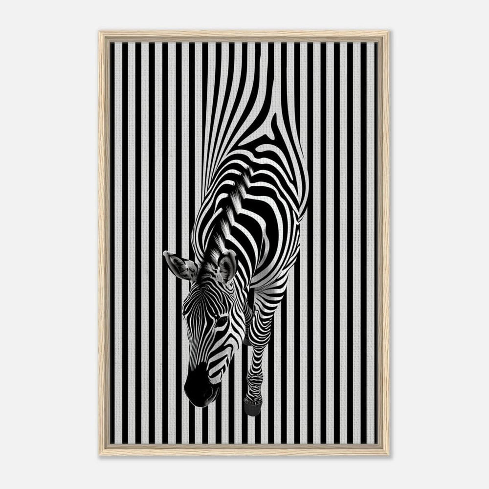 Da Vinci Minimalist Wall art | Wildlife | Zebra - Framed Canvas - 60x90 cm / 24x36″ - Wood frame