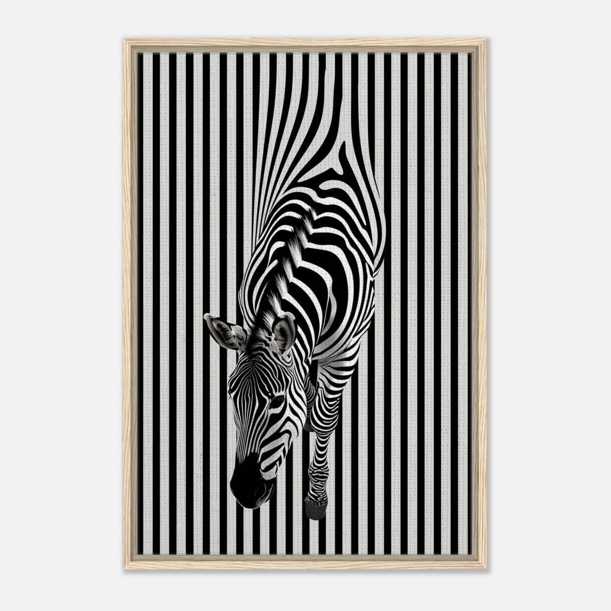 Da Vinci Minimalist Wall art | Wildlife | Zebra - Framed Canvas - 60x90 cm / 24x36″ - Wood frame