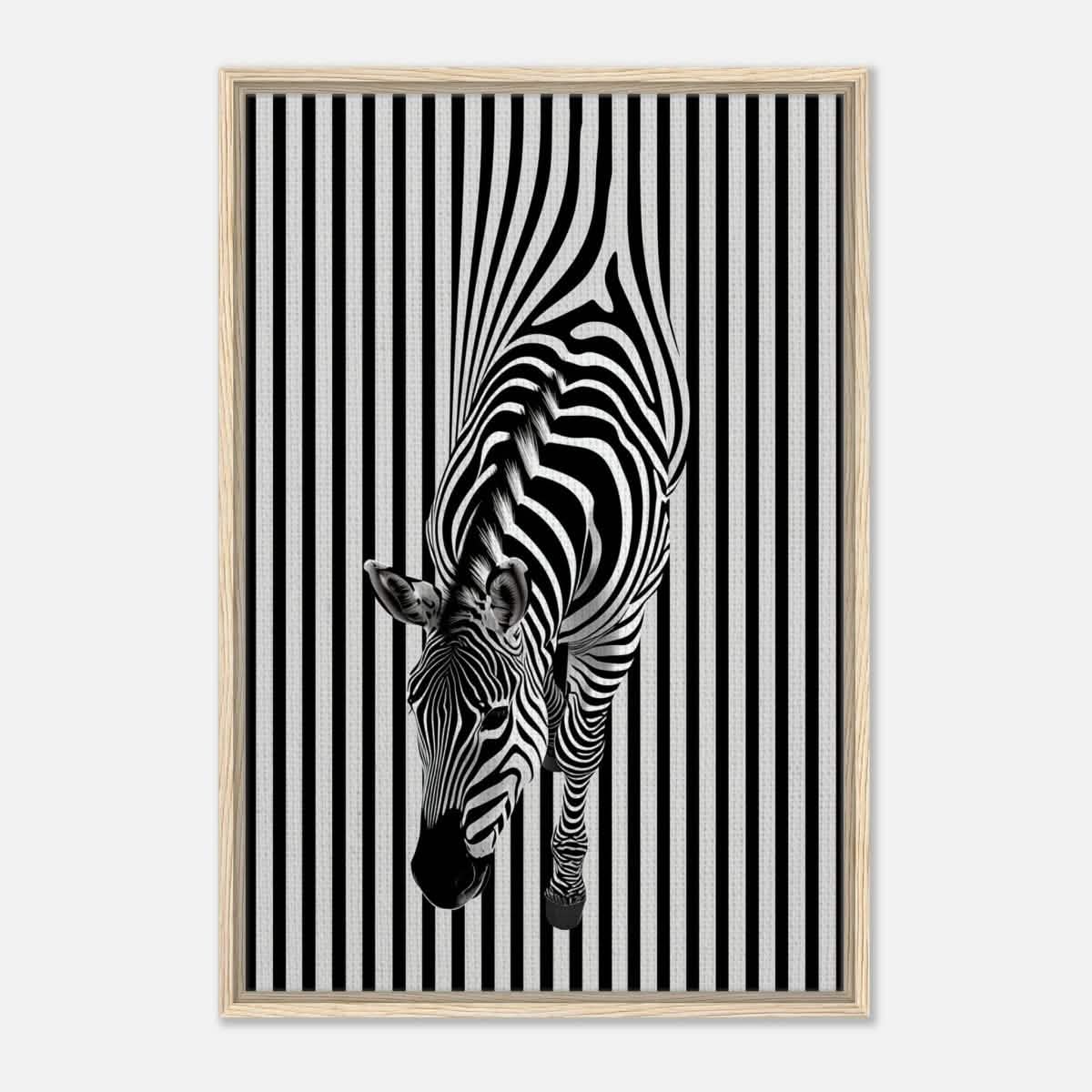 Da Vinci Minimalist Wall art | Wildlife | Zebra - Framed Canvas - 60x90 cm / 24x36″ - Wood frame