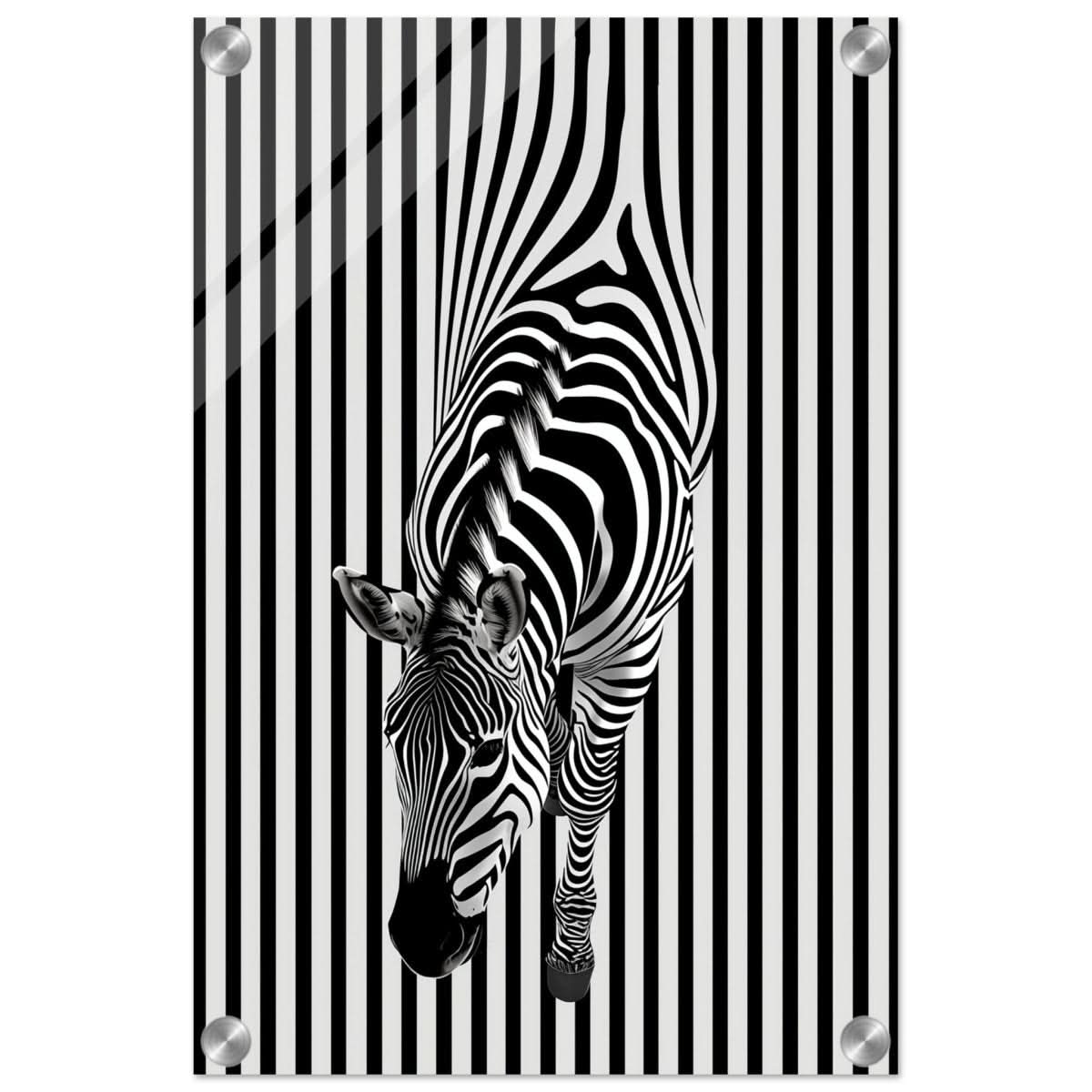 Da Vinci Minimalist Wall art | Wildlife | Zebra - Acrylic Print - 30x45 cm / 12x18″ -
