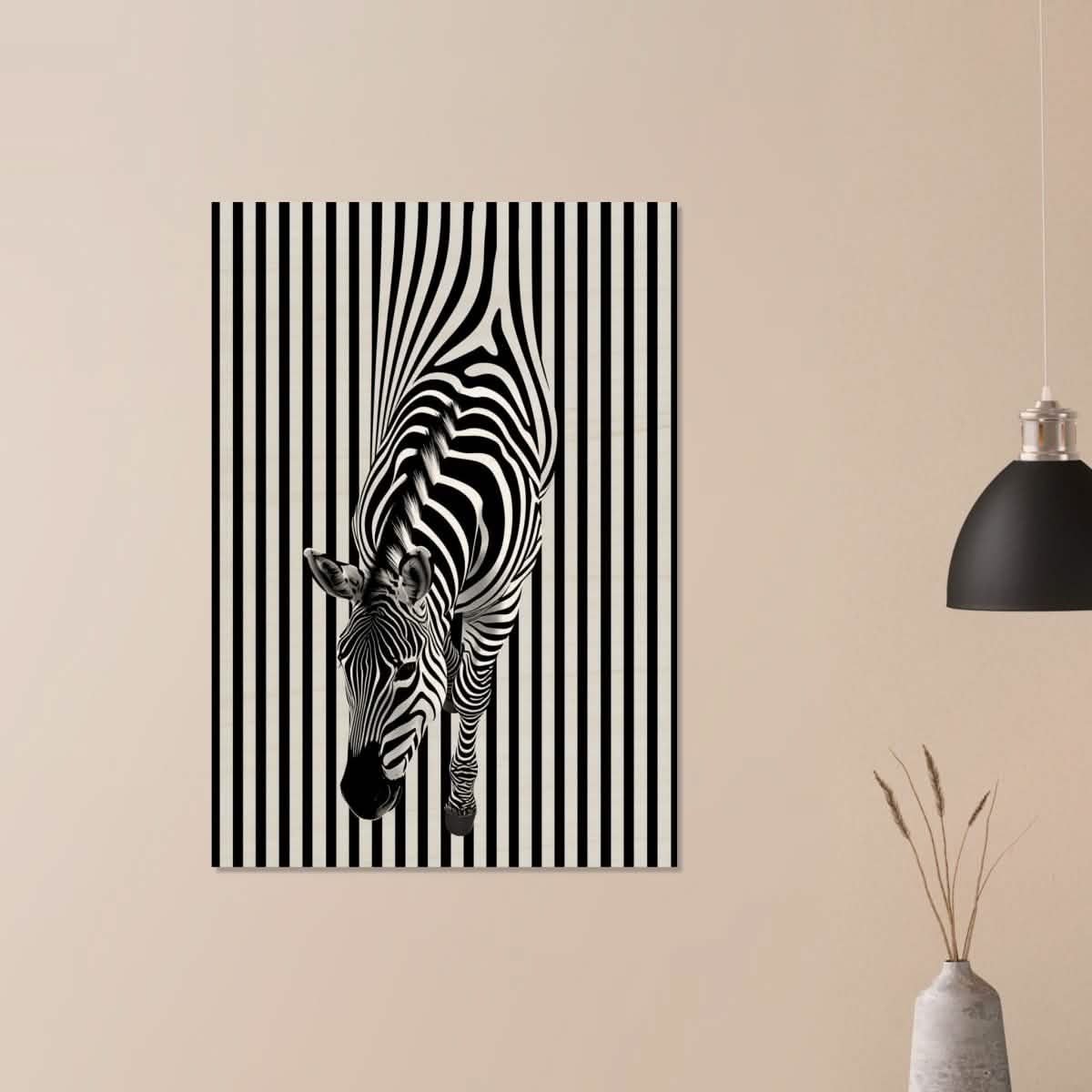 Da Vinci Minimalist Wall art | Wildlife | Zebra - Wood Prints - 70x100 cm / 28x40″ - 10 mm