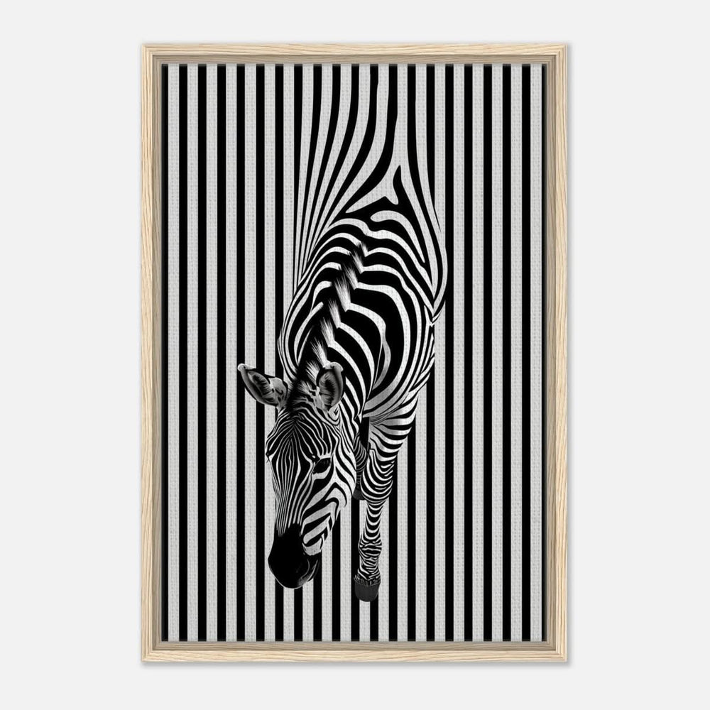 Da Vinci Minimalist Wall art | Wildlife | Zebra - Framed Canvas - 50x75 cm / 20x30″ - Wood frame
