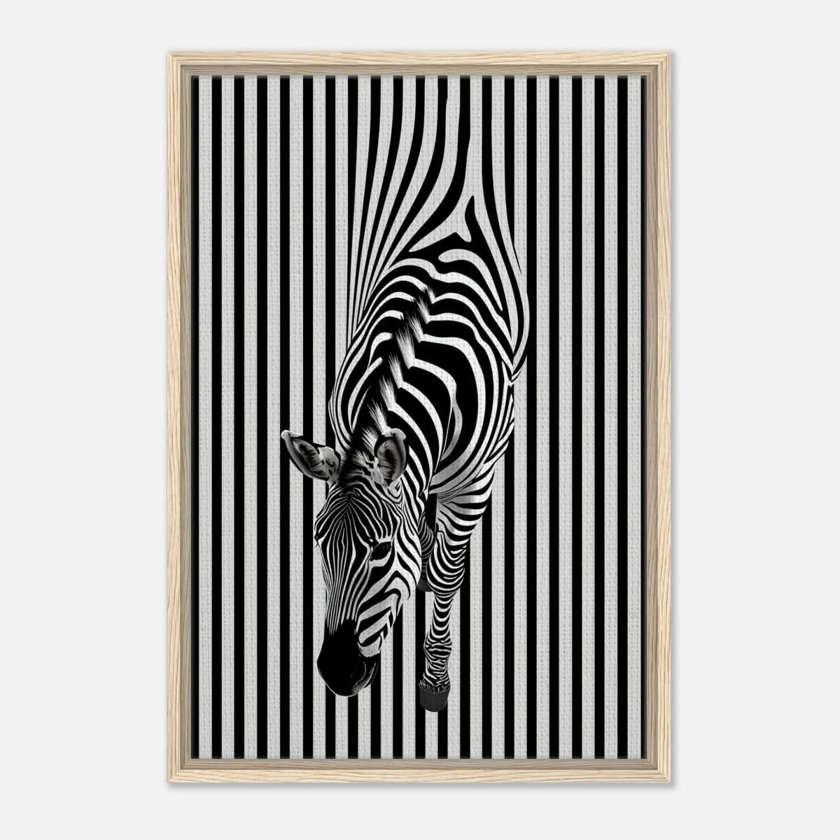 Da Vinci Minimalist Wall art | Wildlife | Zebra - Framed Canvas - 50x75 cm / 20x30″ - Wood frame