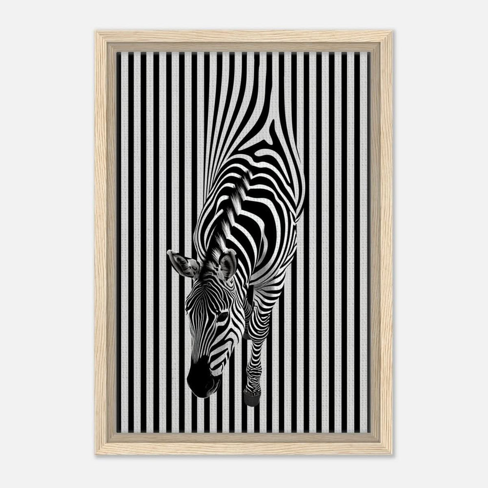 Da Vinci Minimalist Wall art | Wildlife | Zebra - Framed Canvas - 30x45 cm / 12x18″ - Wood frame