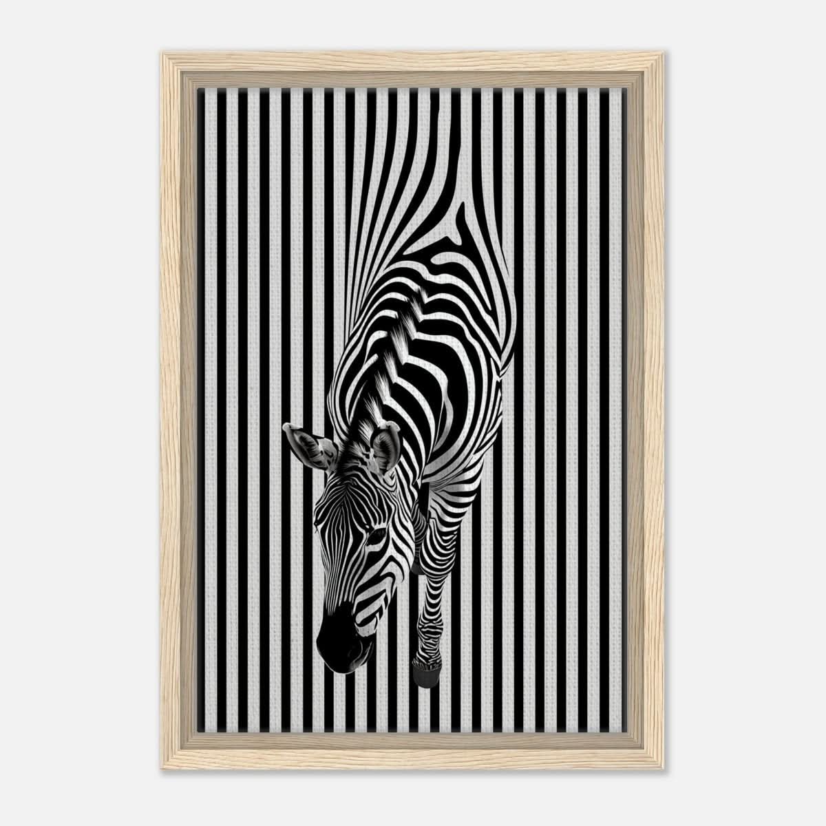 Da Vinci Minimalist Wall art | Wildlife | Zebra - Framed Canvas - 30x45 cm / 12x18″ - Wood frame
