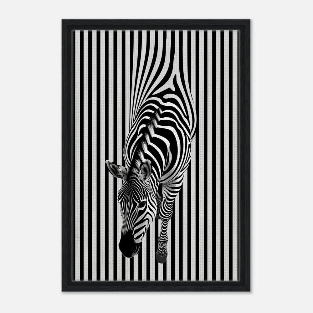 Da Vinci Minimalist Wall art | Wildlife | Zebra - Framed Canvas - 40x60 cm / 16x24″ - Black frame