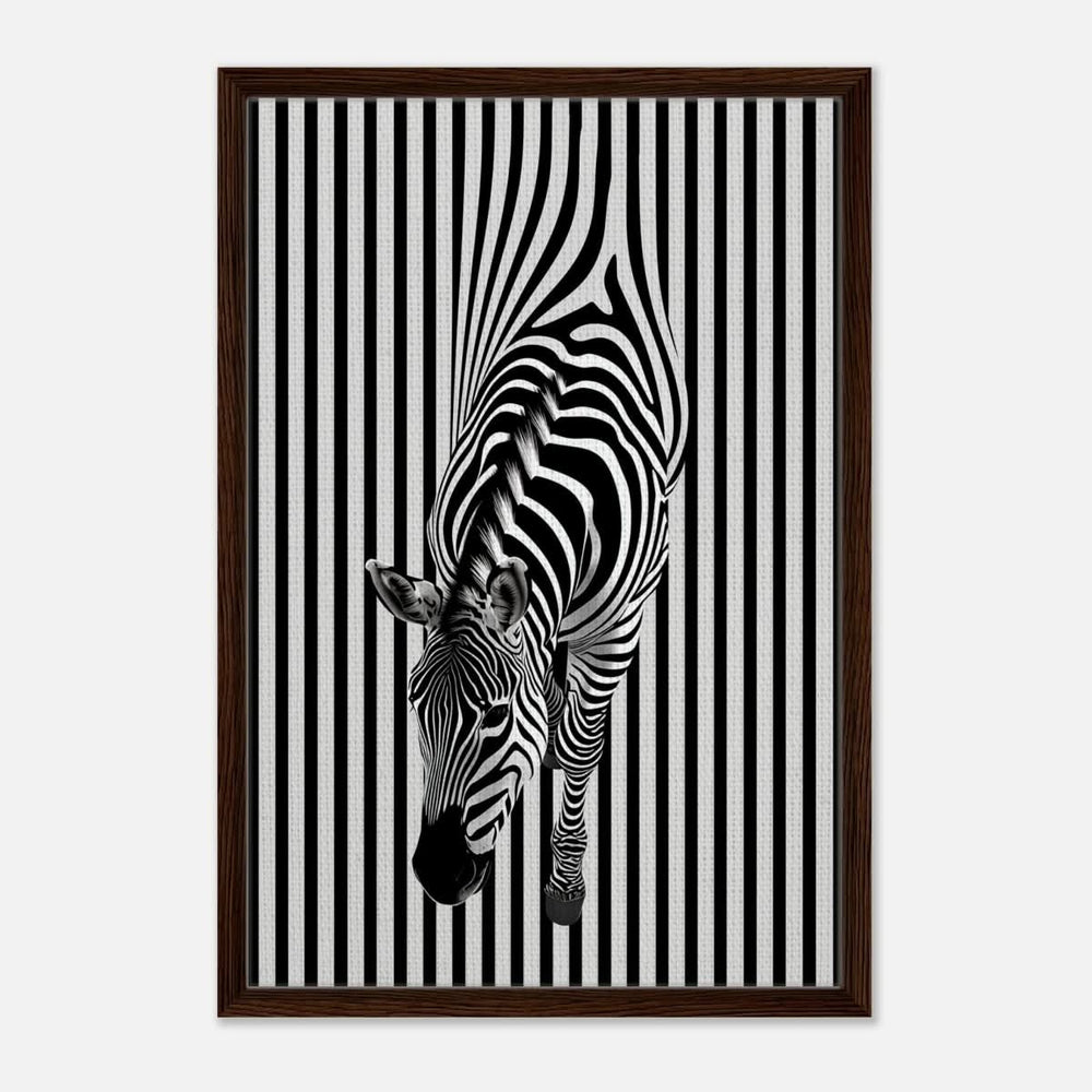 Da Vinci Minimalist Wall art | Wildlife | Zebra - Framed Canvas - 50x75 cm / 20x30″ - Dark wood frame