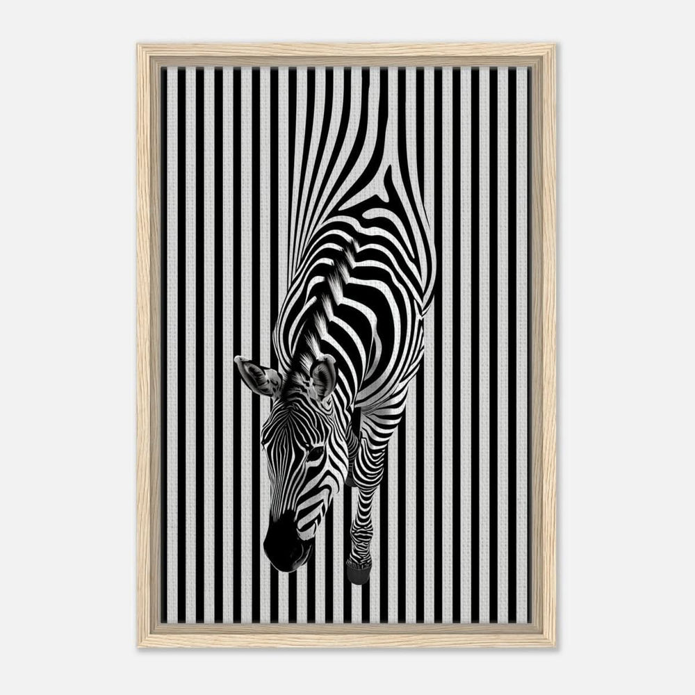 Da Vinci Minimalist Wall art | Wildlife | Zebra - Framed Canvas - 40x60 cm / 16x24″ - Wood frame