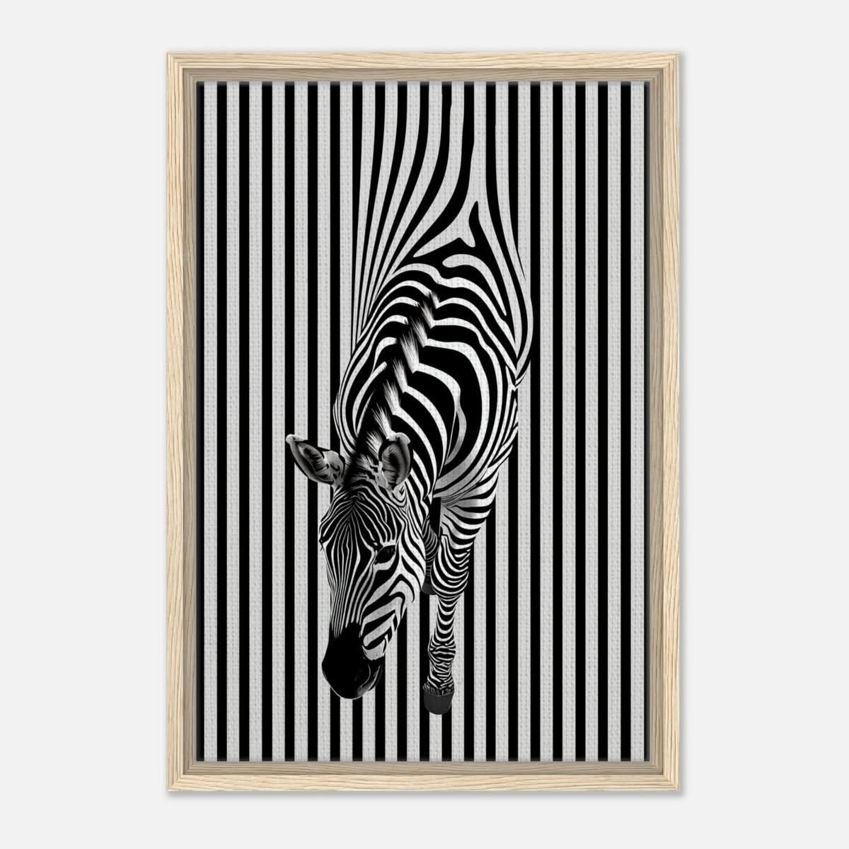 Da Vinci Minimalist Wall art | Wildlife | Zebra - Framed Canvas - 40x60 cm / 16x24″ - Wood frame
