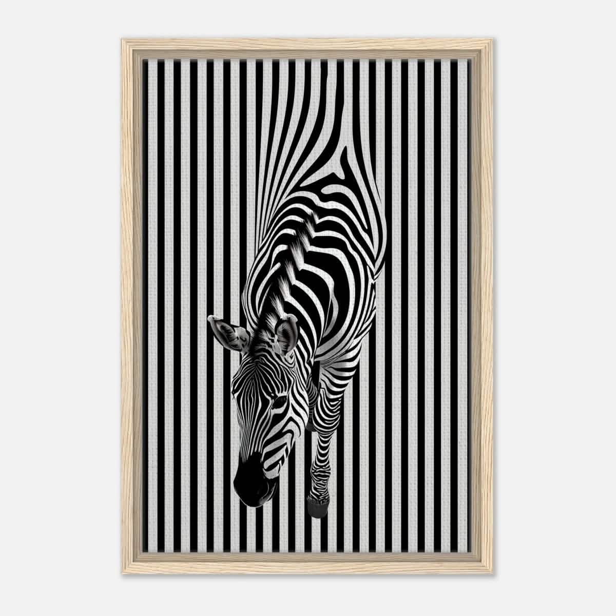 Da Vinci Minimalist Wall art | Wildlife | Zebra - Framed Canvas - 40x60 cm / 16x24″ - Wood frame