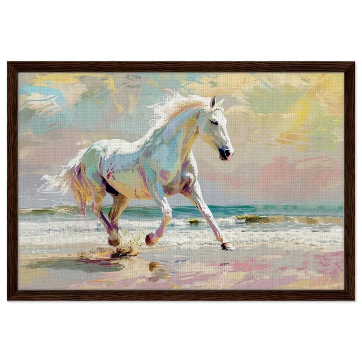 Da Vinci Modern Animal Art Wall art print - Framed Canvas - 50x75 cm / 20x30″ - Dark wood frame